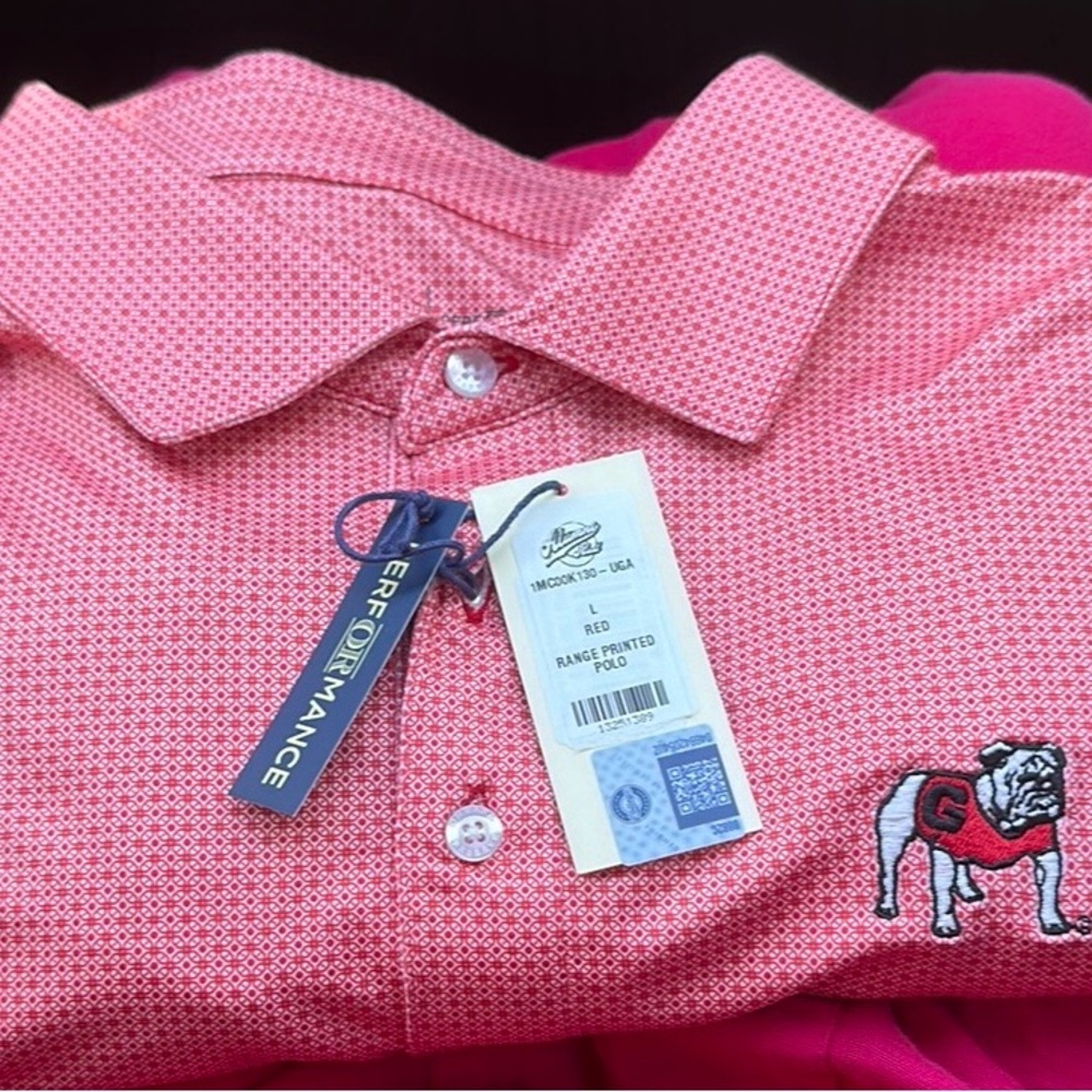 Red Polo Shirt with Textured Piqué Pattern